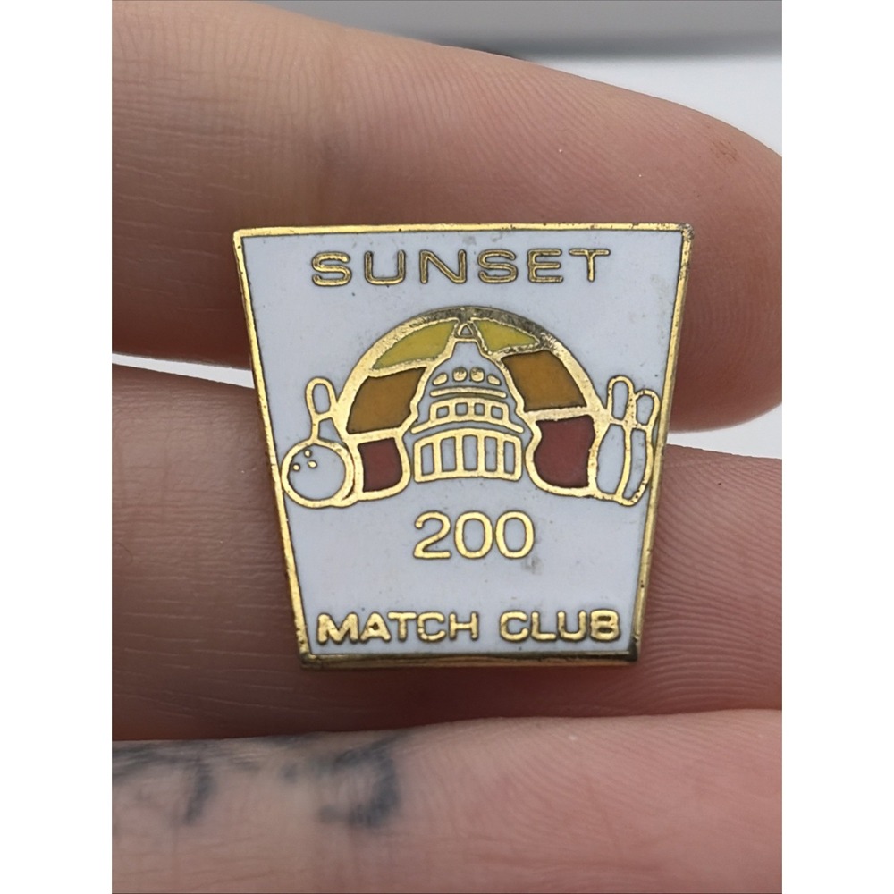 Sunset Bowling 200 Award Match Club Lapel Hat Pin